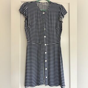 Reformation Reformation Vikki Button Front Blue Gingham Fit & Flare Dress Size 2